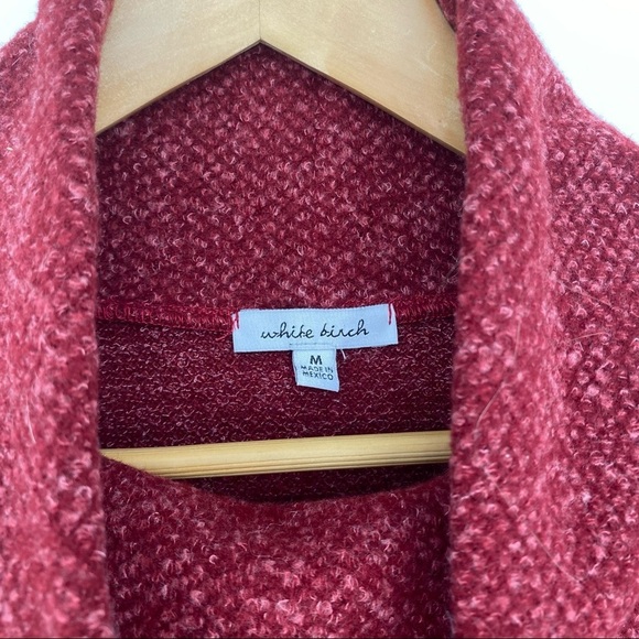 White Birch soft cowl neck cropped soft red sweater, M - Picture 3 of 10